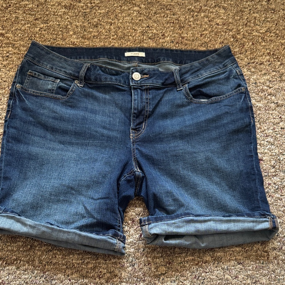 Maurices Dark Blue Denim Bermuda Shorts
